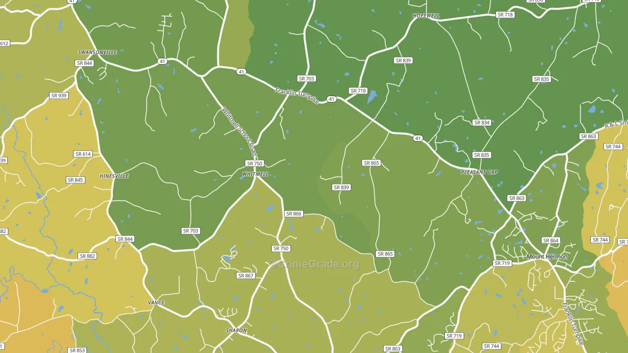 Dry Fork, VA Map of Murder Rates