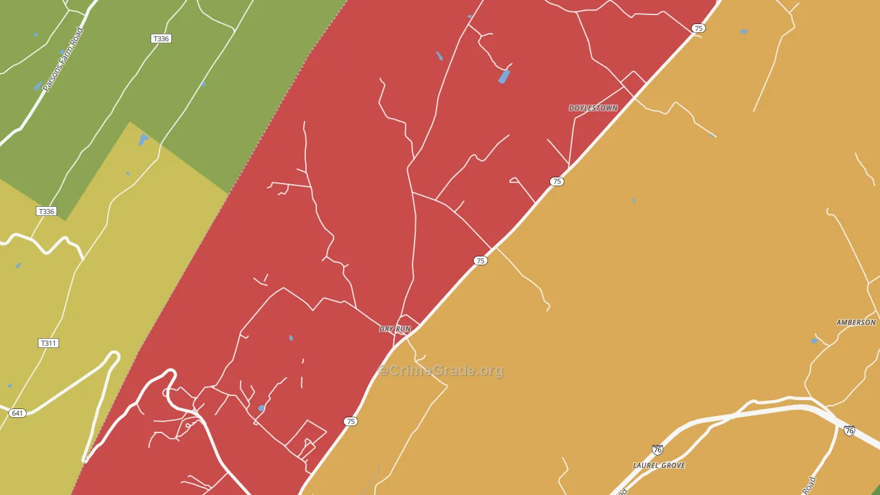 Dry Run, PA Map of Murder Rates