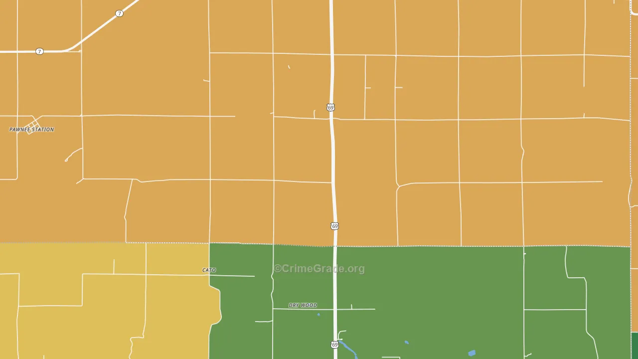 Dry Wood, KS Map of Murder Rates