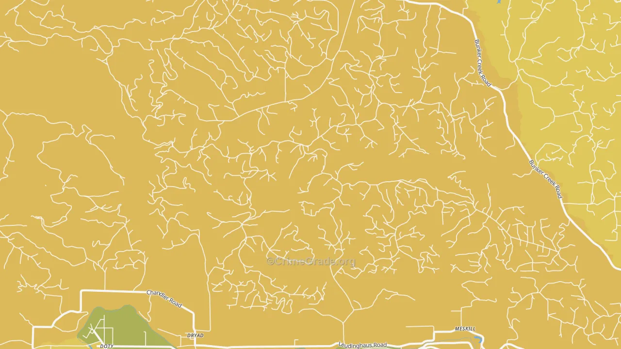 Dryad, WA Map of Murder Rates