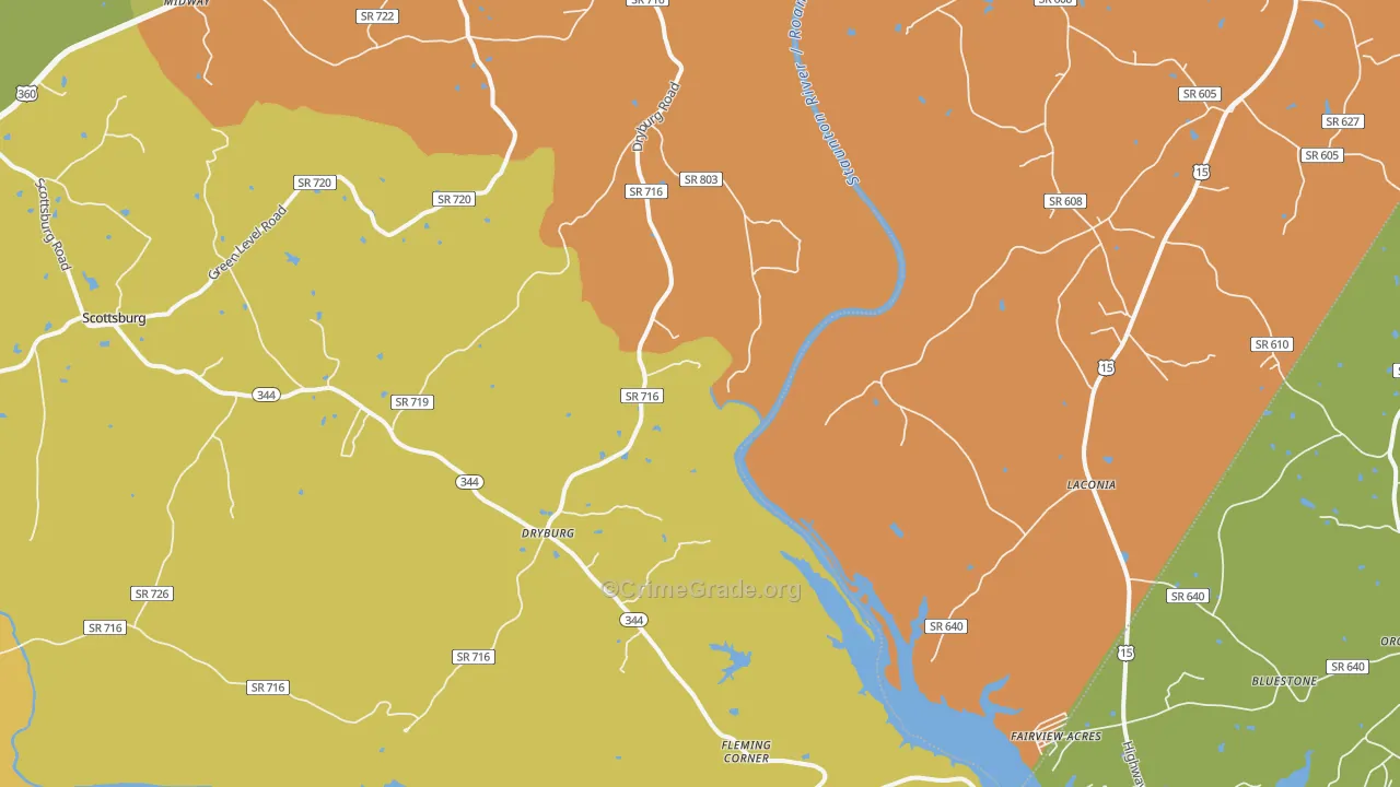 Dryburg, VA Map of Murder Rates