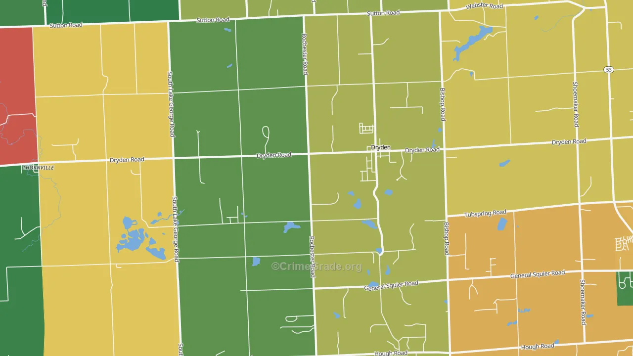 Dryden, MI Map of Murder Rates