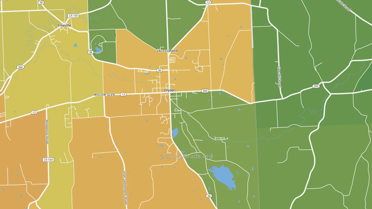 Dryden, NY Map of Murder Rates
