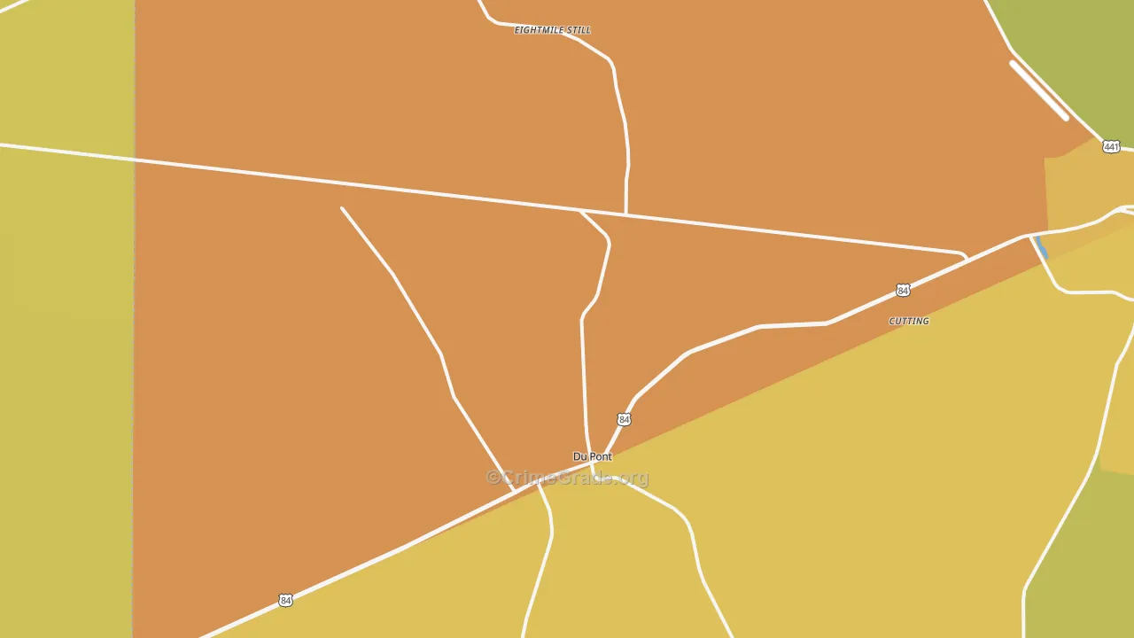 Du Pont, GA Map of Murder Rates
