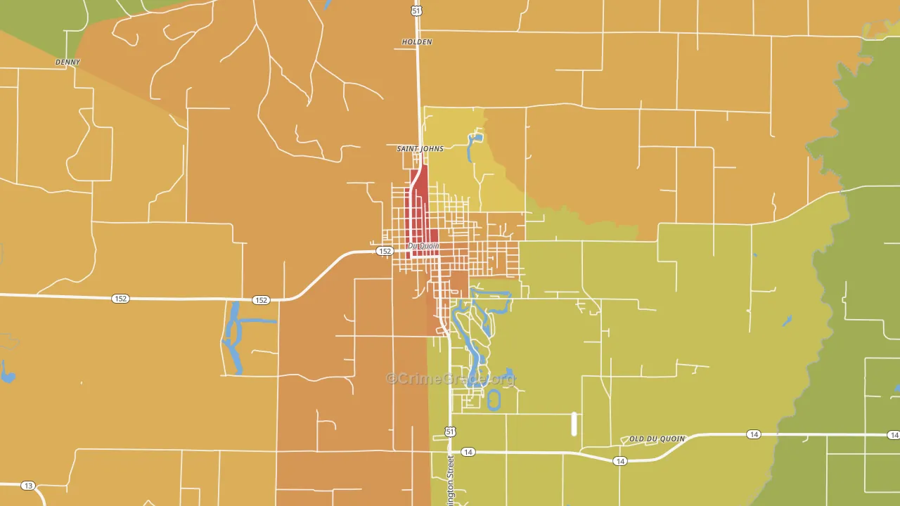 Du Quoin, IL Map of Murder Rates