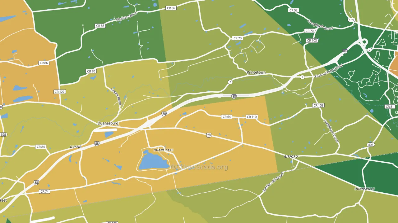 Duanesburg, NY Map of Murder Rates