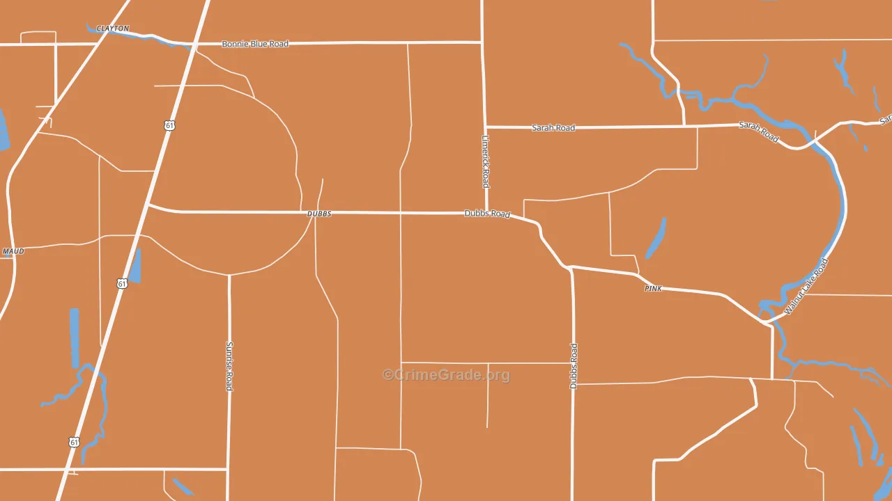 Dubbs, MS Map of Murder Rates