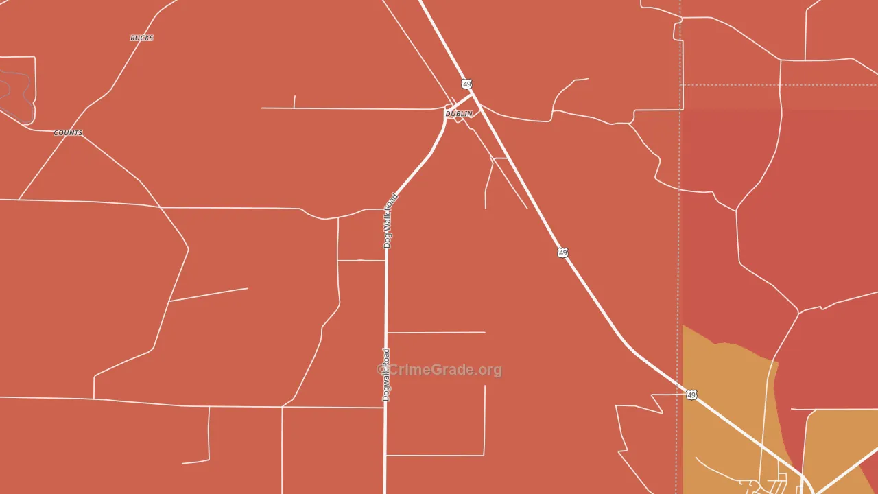 Dublin, MS Map of Murder Rates