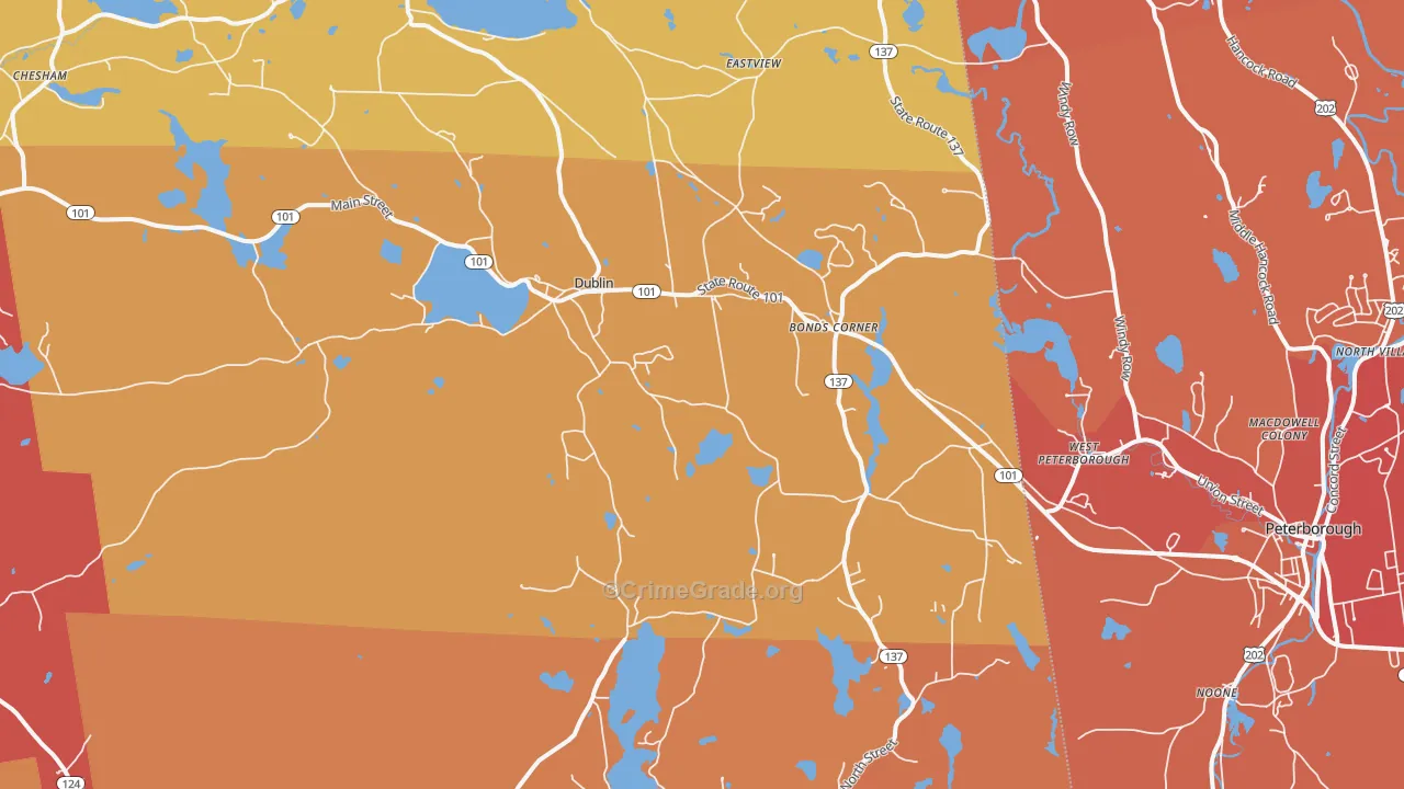 Dublin, NH Map of Murder Rates
