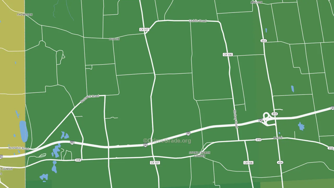 Dublin, NY Map of Murder Rates