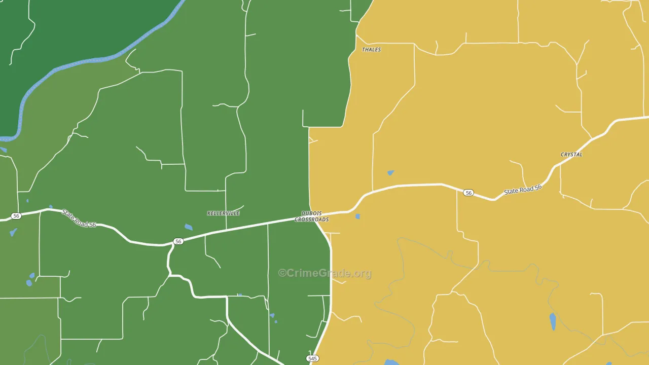 Dubois Crossroads, IN Map of Murder Rates