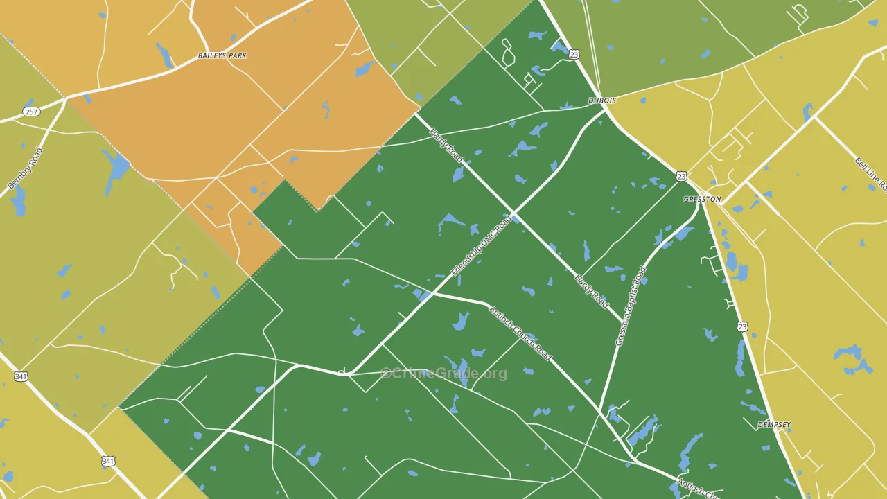 Dubois, GA Map of Murder Rates
