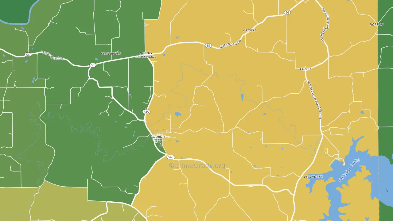 Dubois, IN Map of Murder Rates