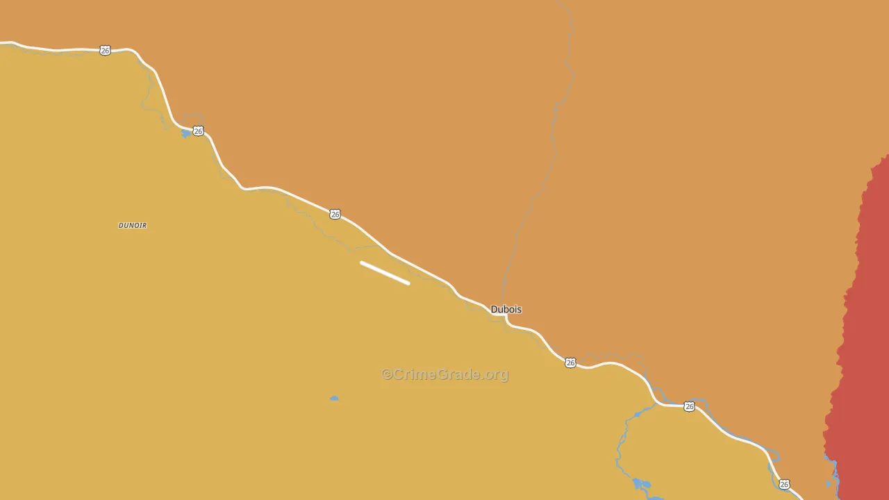 Dubois, WY Map of Murder Rates