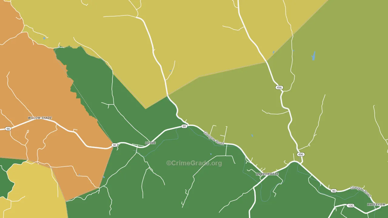 Dubre, KY Map of Murder Rates
