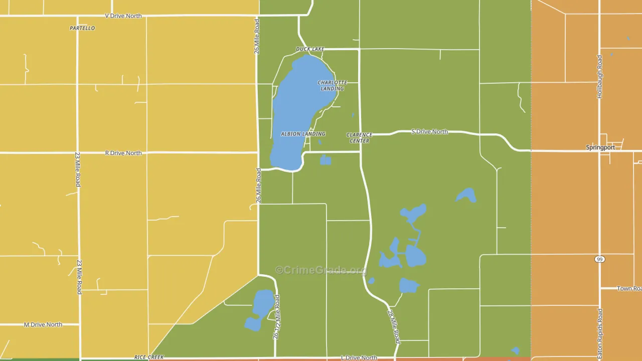 Duck Lake, MI Map of Murder Rates