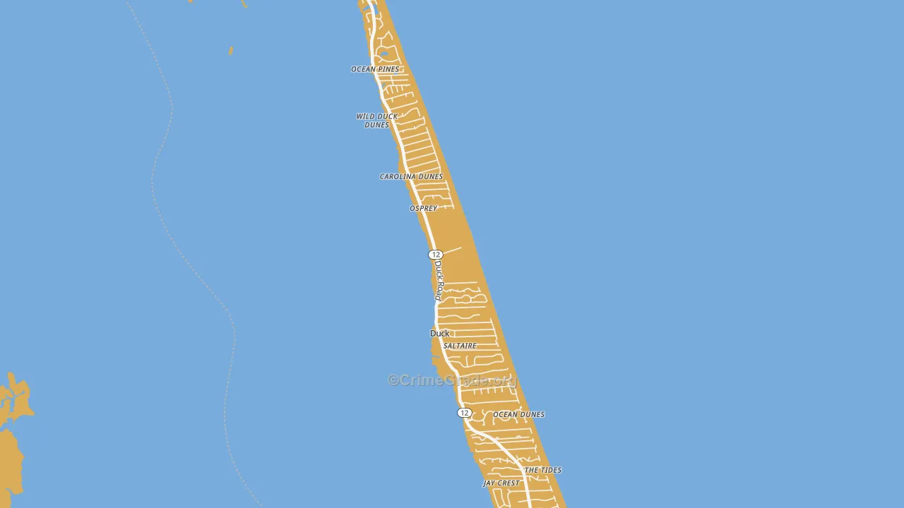 Duck, NC Map of Murder Rates