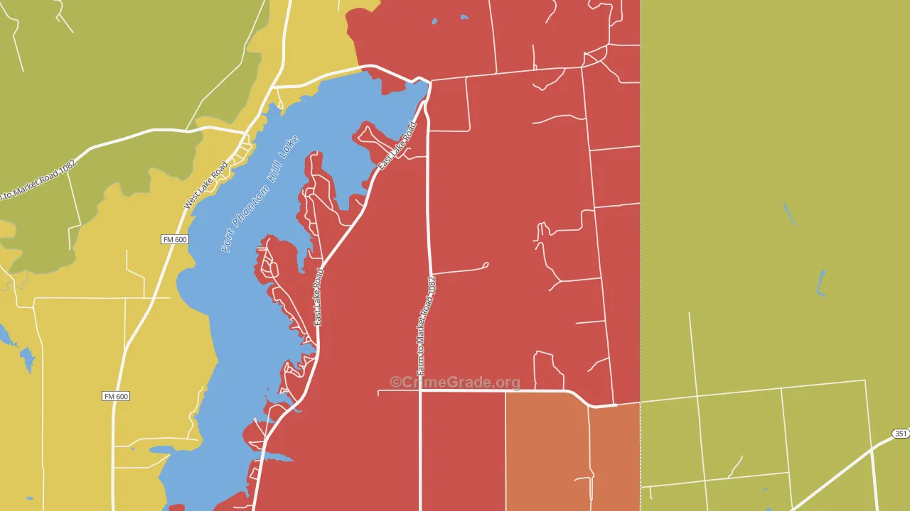 Dudley, TX Map of Murder Rates