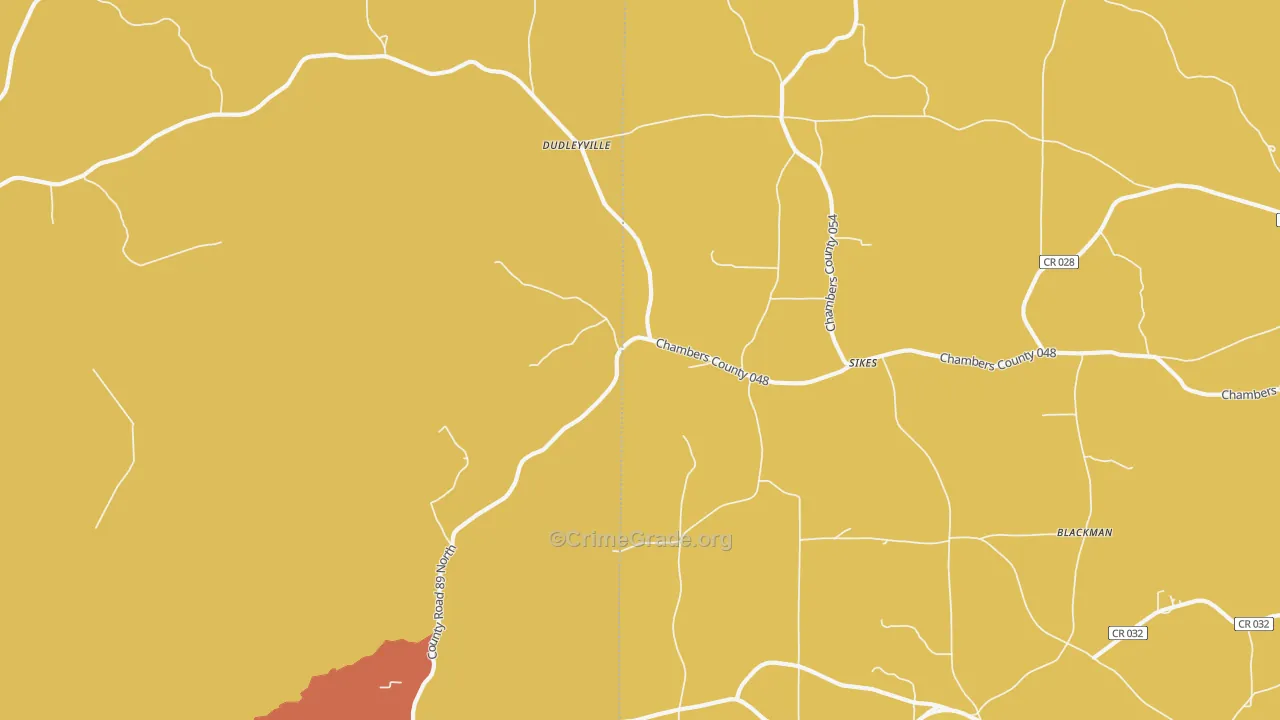 Dudleyville, AL Map of Murder Rates