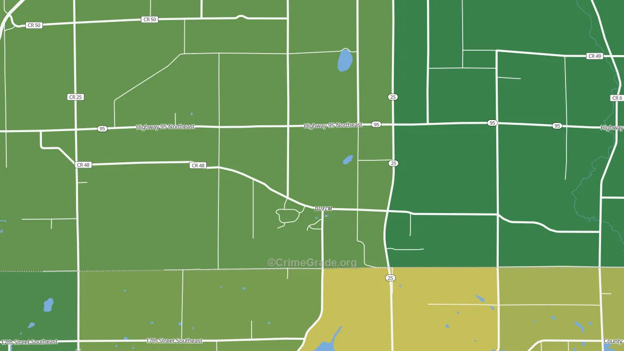 Duelm, MN Map of Murder Rates