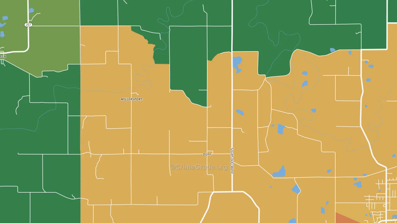 Duff, IN Map of Murder Rates
