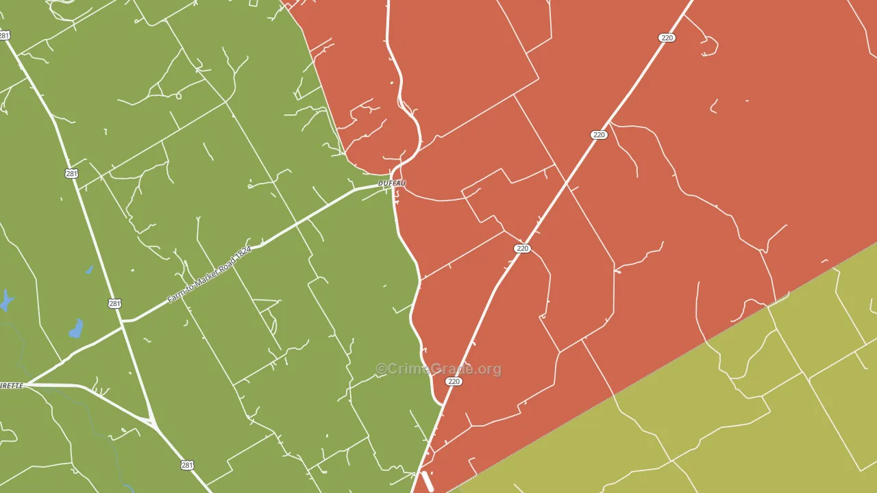 Duffau, TX Map of Murder Rates