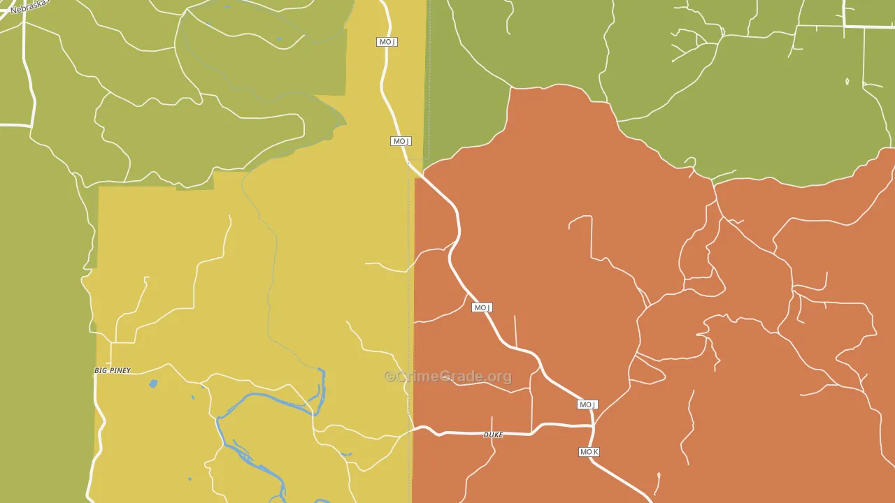 Duke, MO Map of Murder Rates