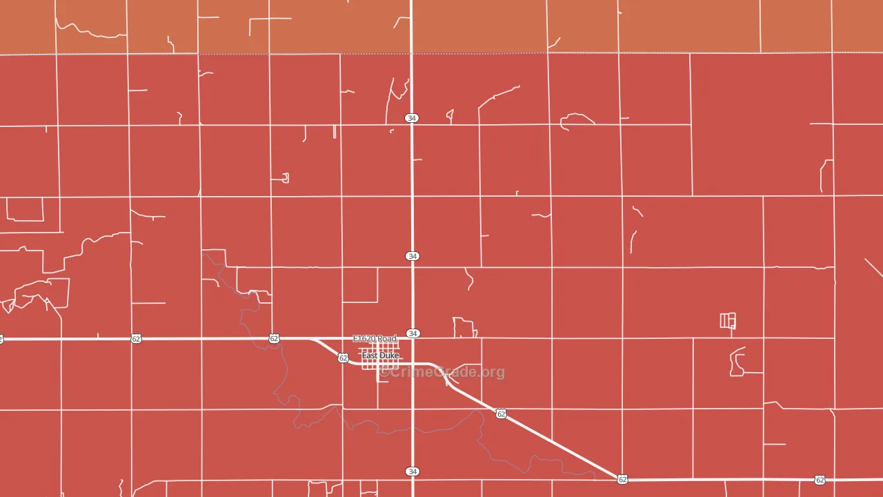 Duke, OK Map of Murder Rates