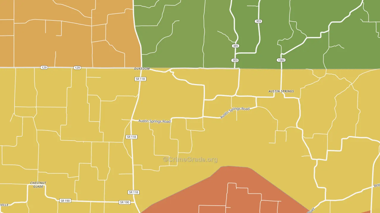 Dukedom, TN Map of Murder Rates