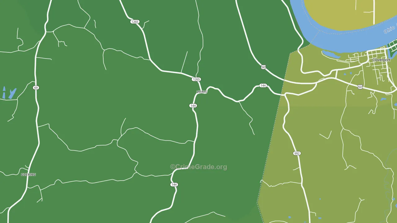 Dukes, KY Map of Murder Rates