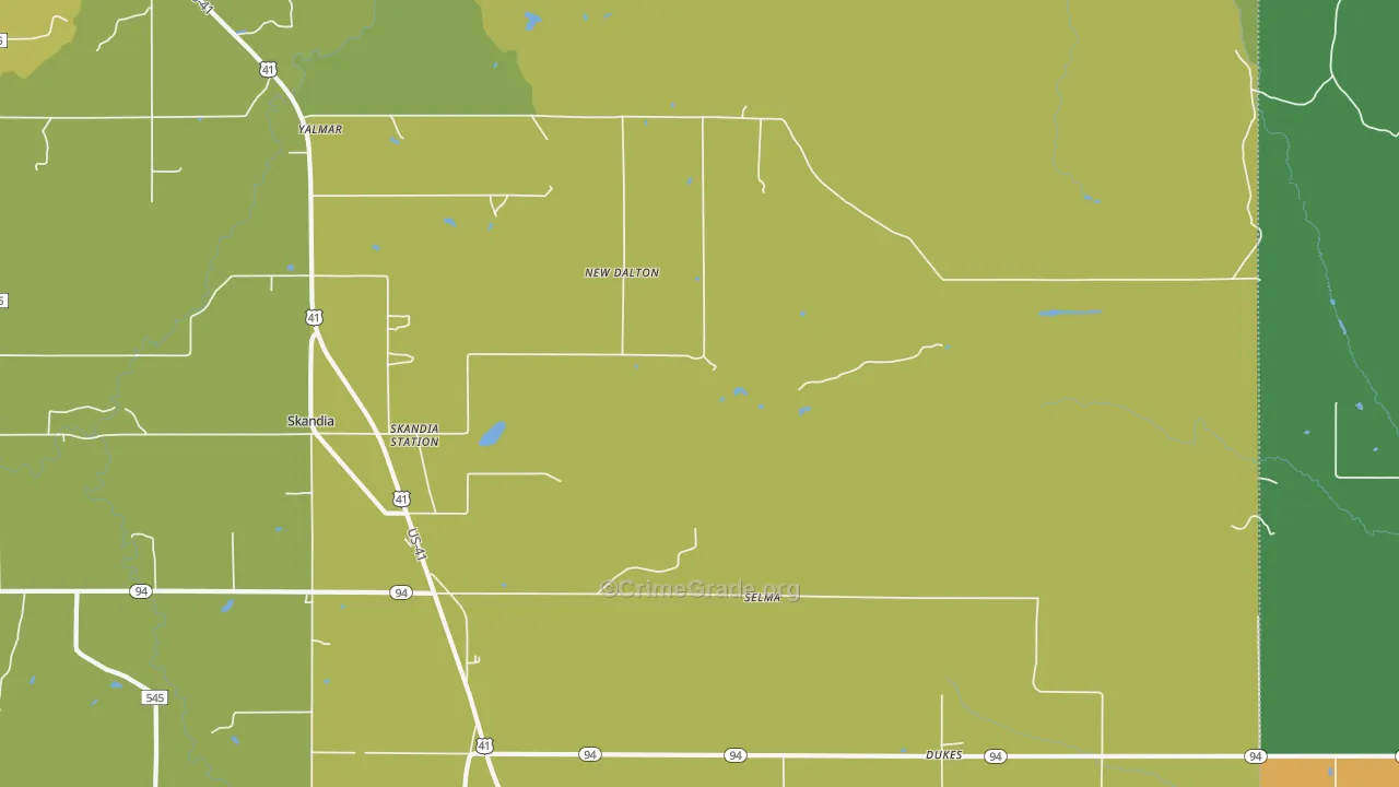 Dukes, MI Map of Murder Rates