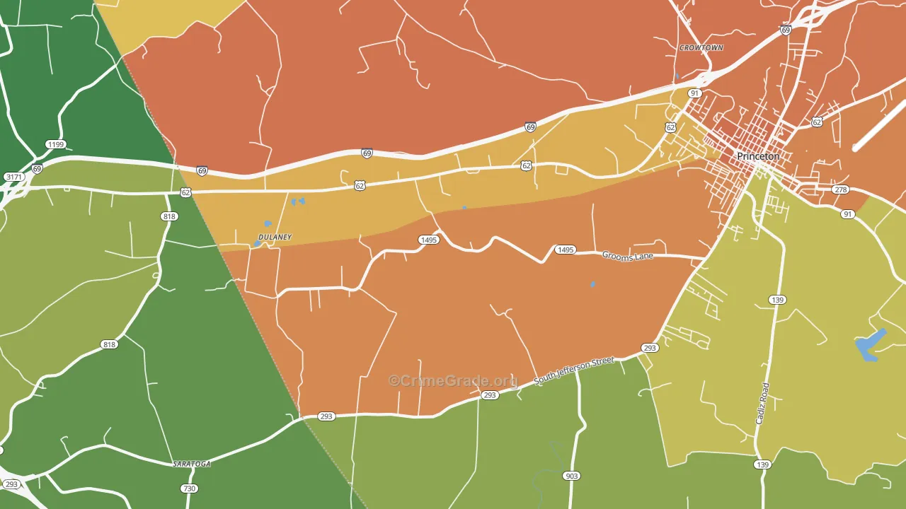 Dulaney, KY Map of Murder Rates