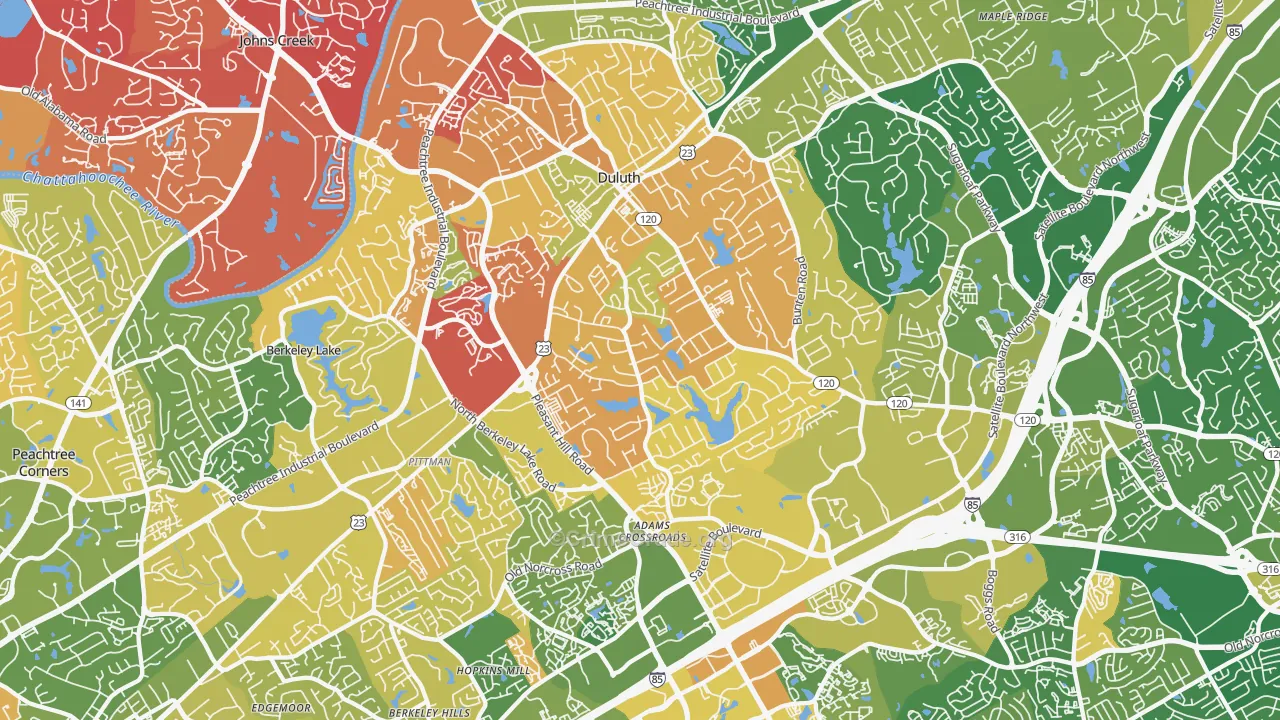 Duluth, GA Map of Murder Rates