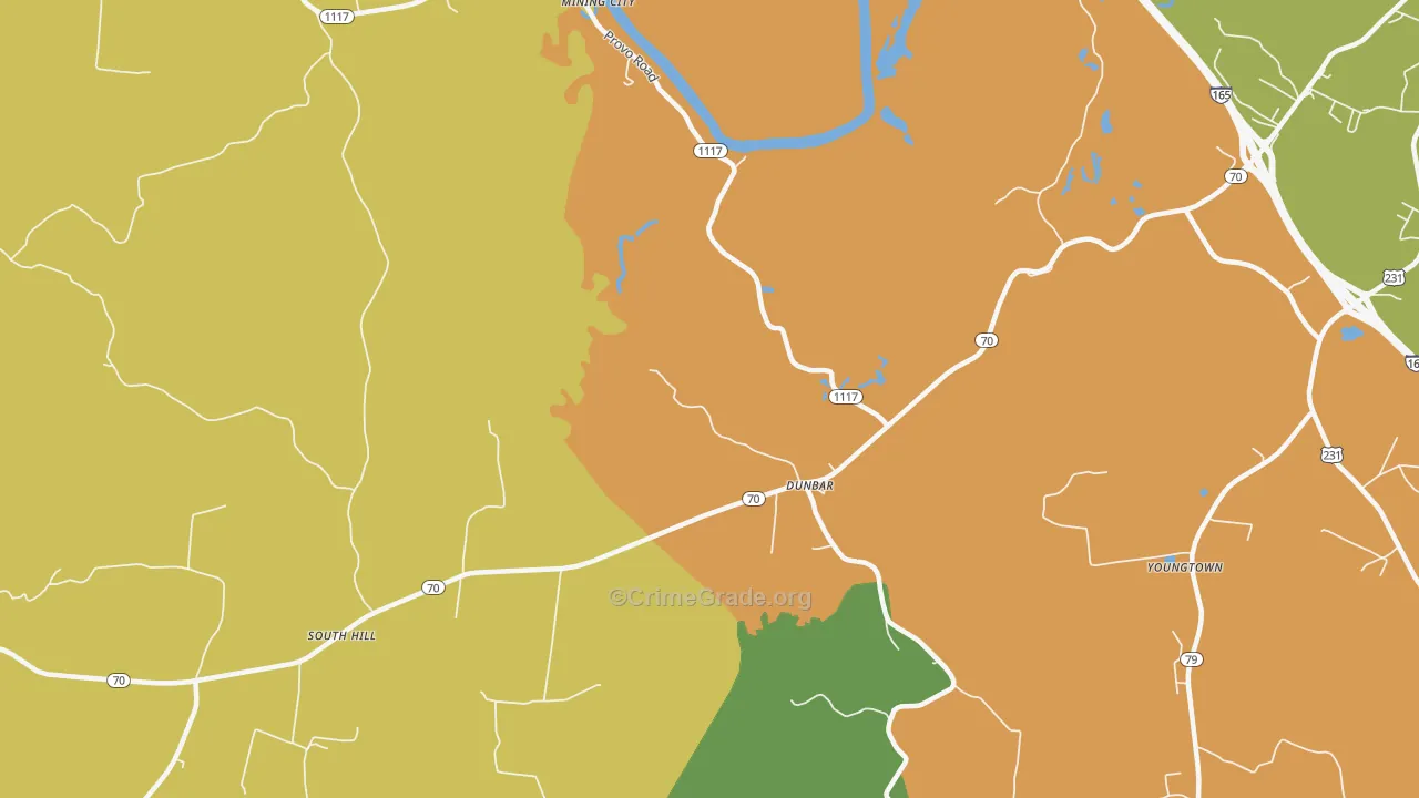 Dunbar, KY Map of Murder Rates