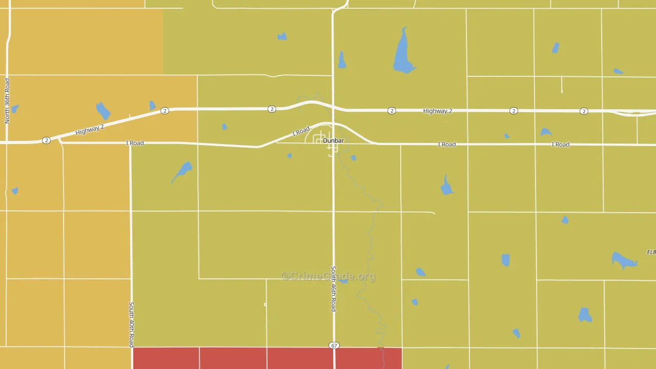 Dunbar, NE Map of Murder Rates