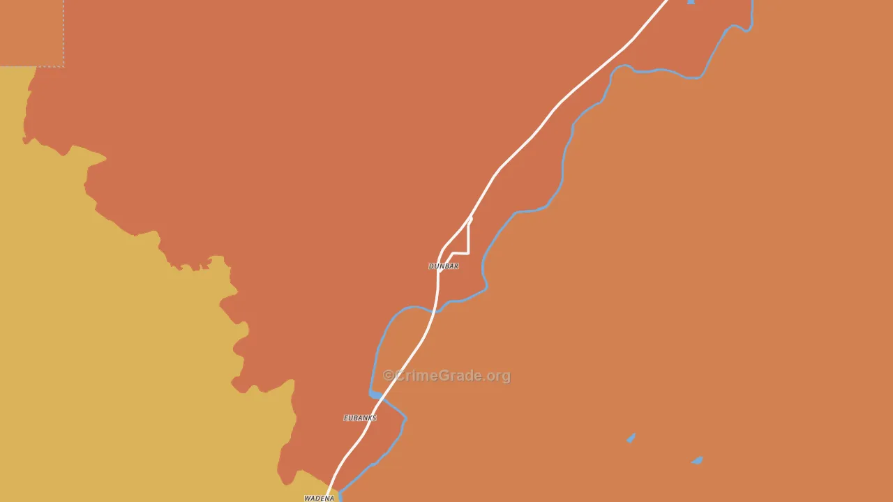 Dunbar, OK Map of Murder Rates