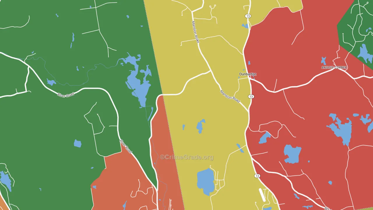 Dunbarton Center, NH Map of Murder Rates