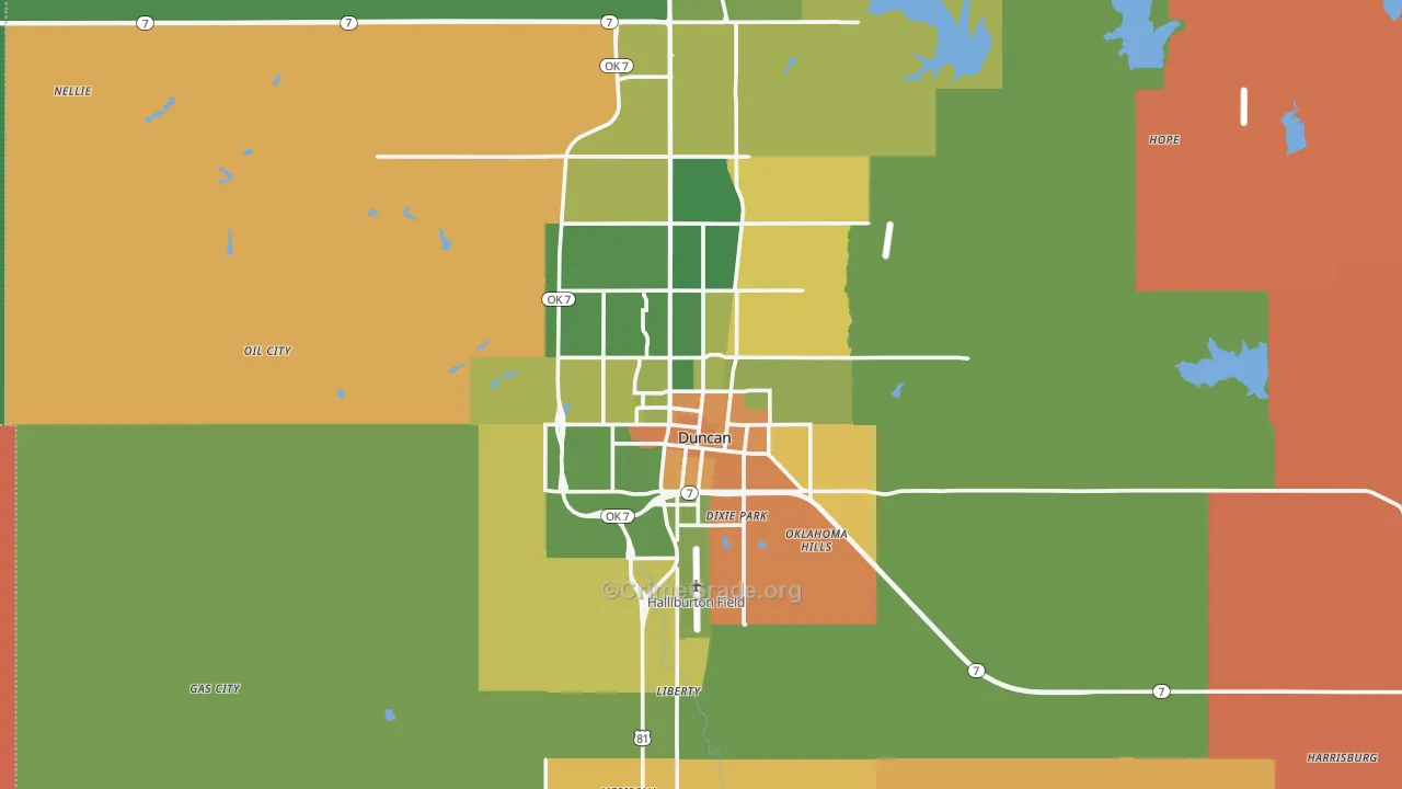 Duncan, OK Map of Murder Rates