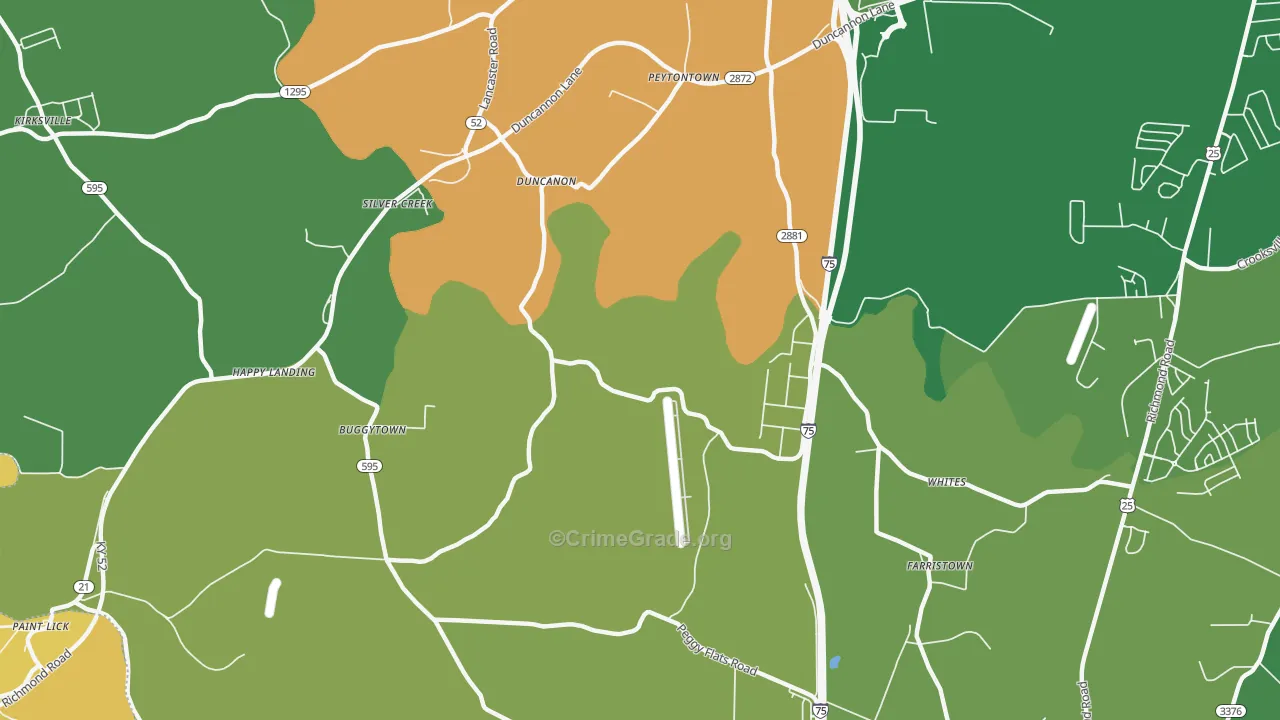 Duncanon, KY Map of Murder Rates