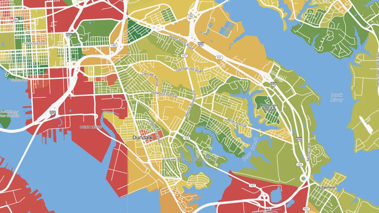 Dundalk, MD Map of Murder Rates