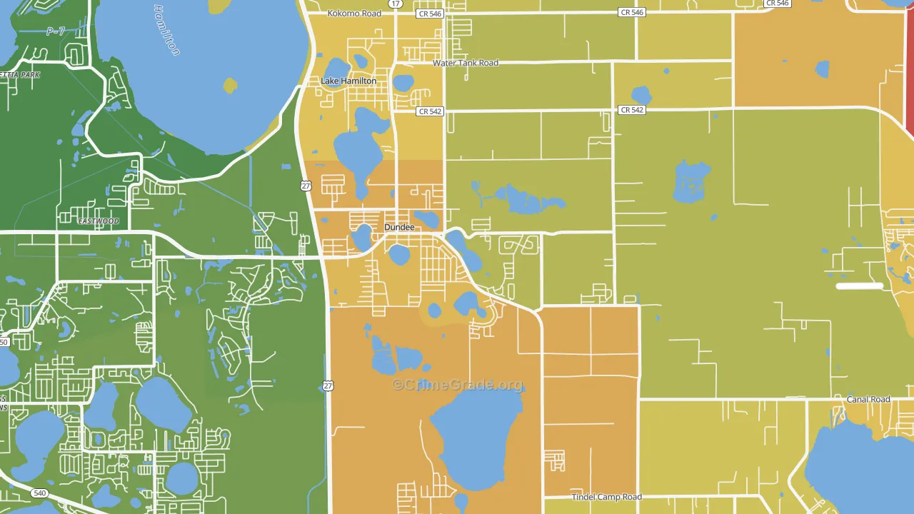 Dundee, FL Map of Murder Rates