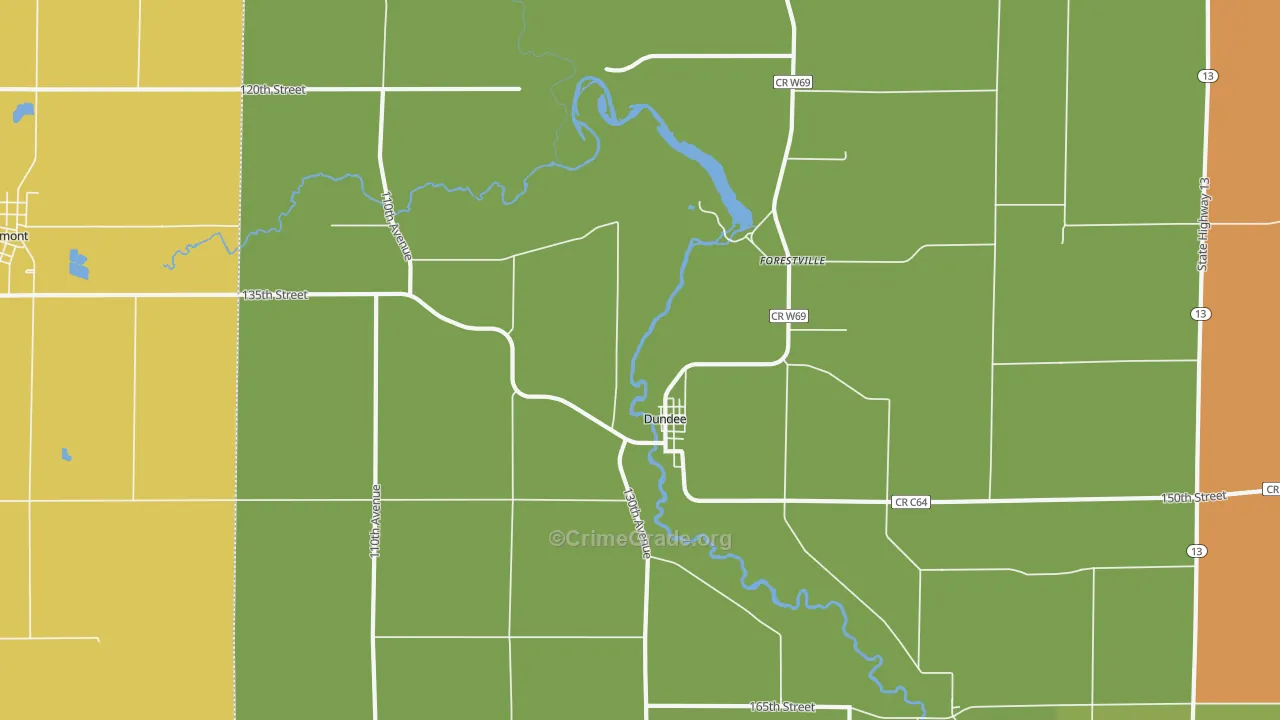 Dundee, IA Map of Murder Rates
