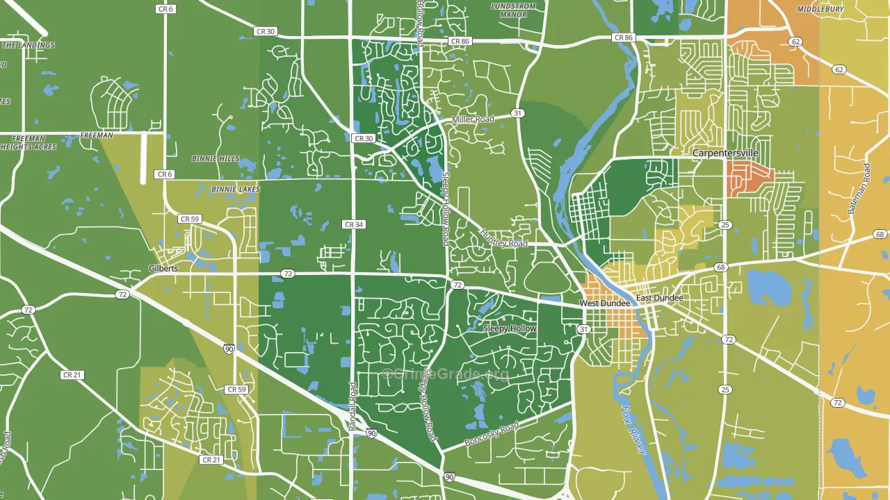 Dundee, IL Map of Murder Rates