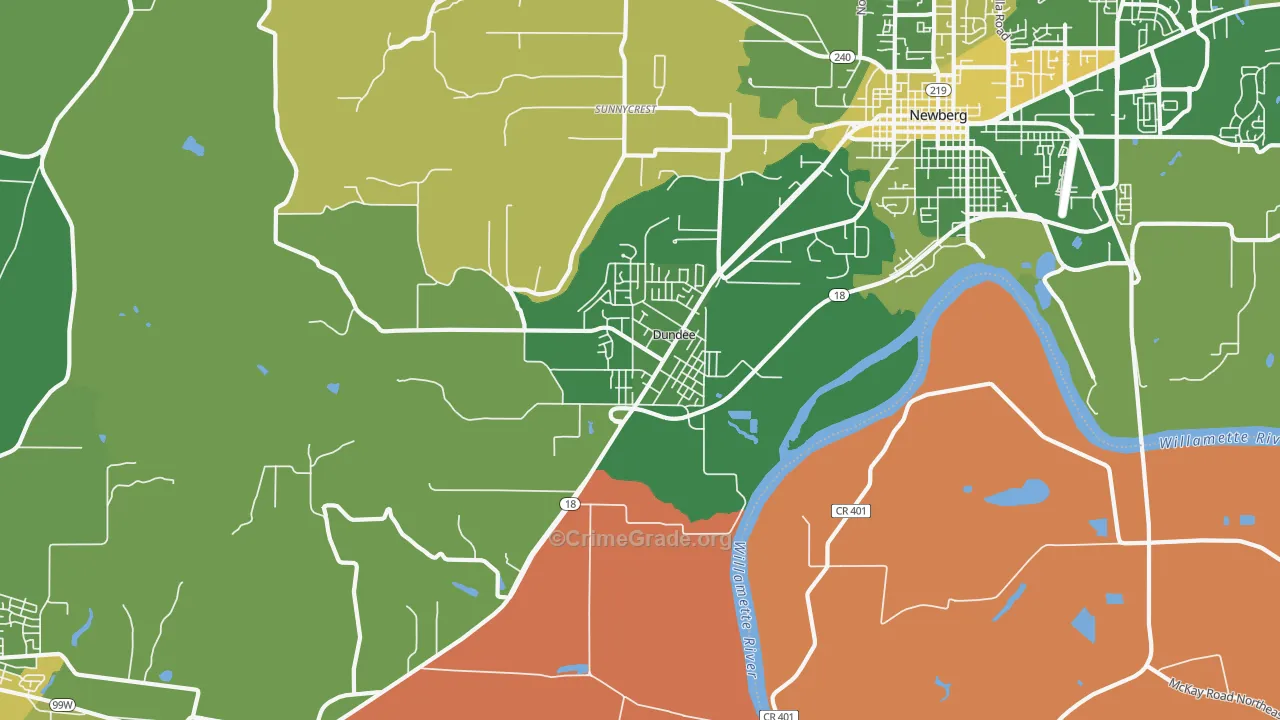 Dundee, OR Map of Murder Rates
