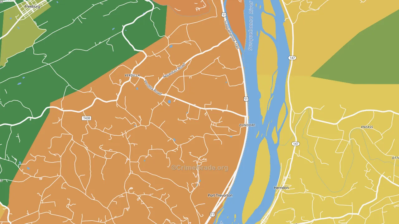 Dundore, PA Map of Murder Rates