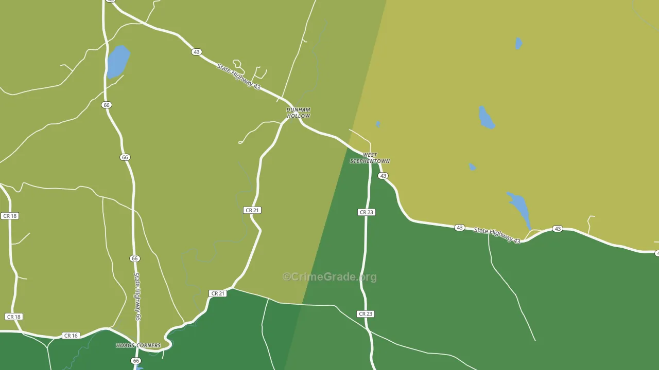 Dunham Hollow, NY Map of Murder Rates