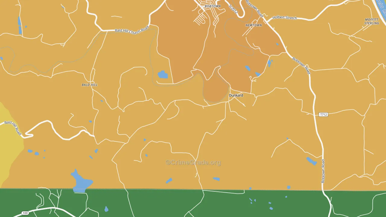 Dunkard, PA Map of Murder Rates