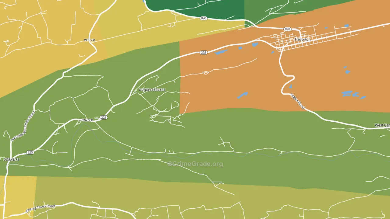 Dunkelbergers, PA Map of Murder Rates