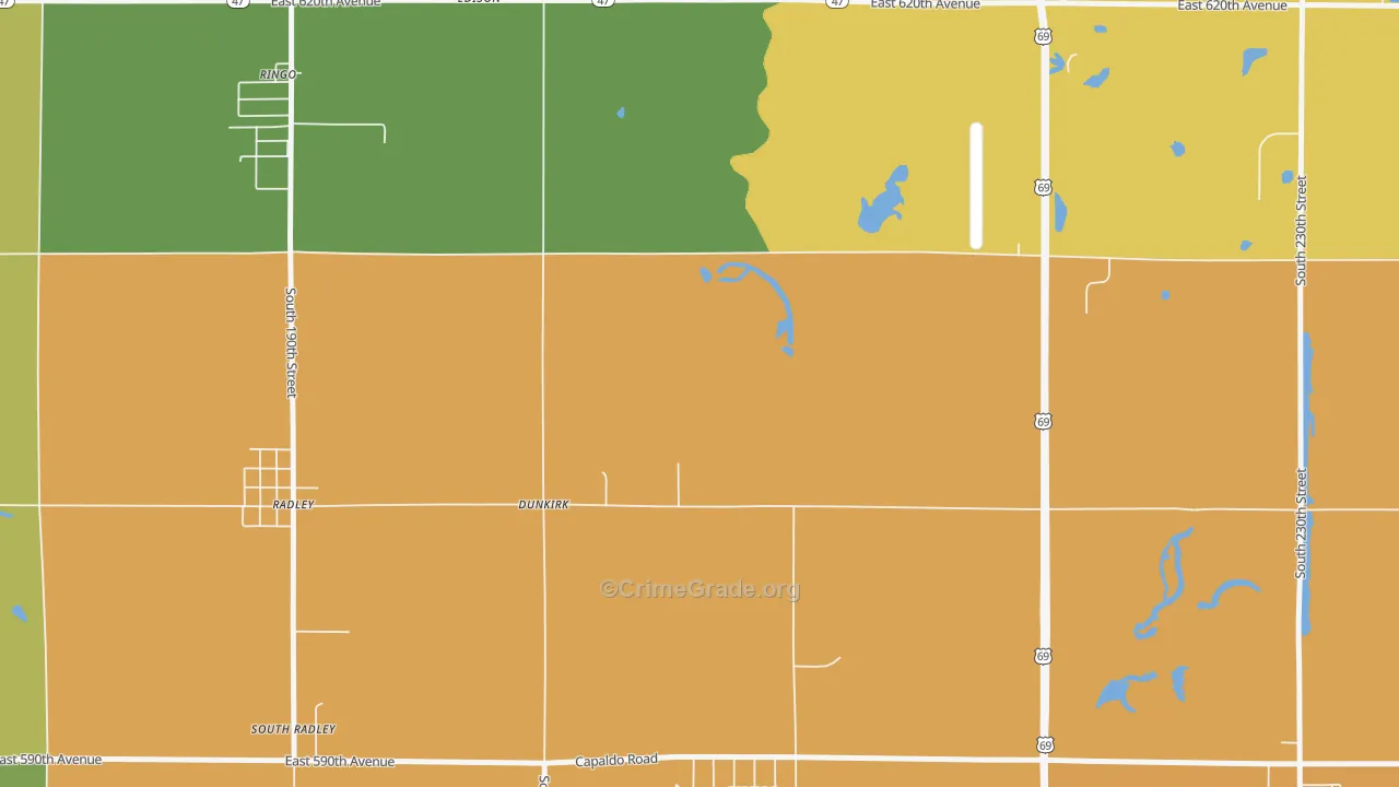 Dunkirk, KS Map of Murder Rates