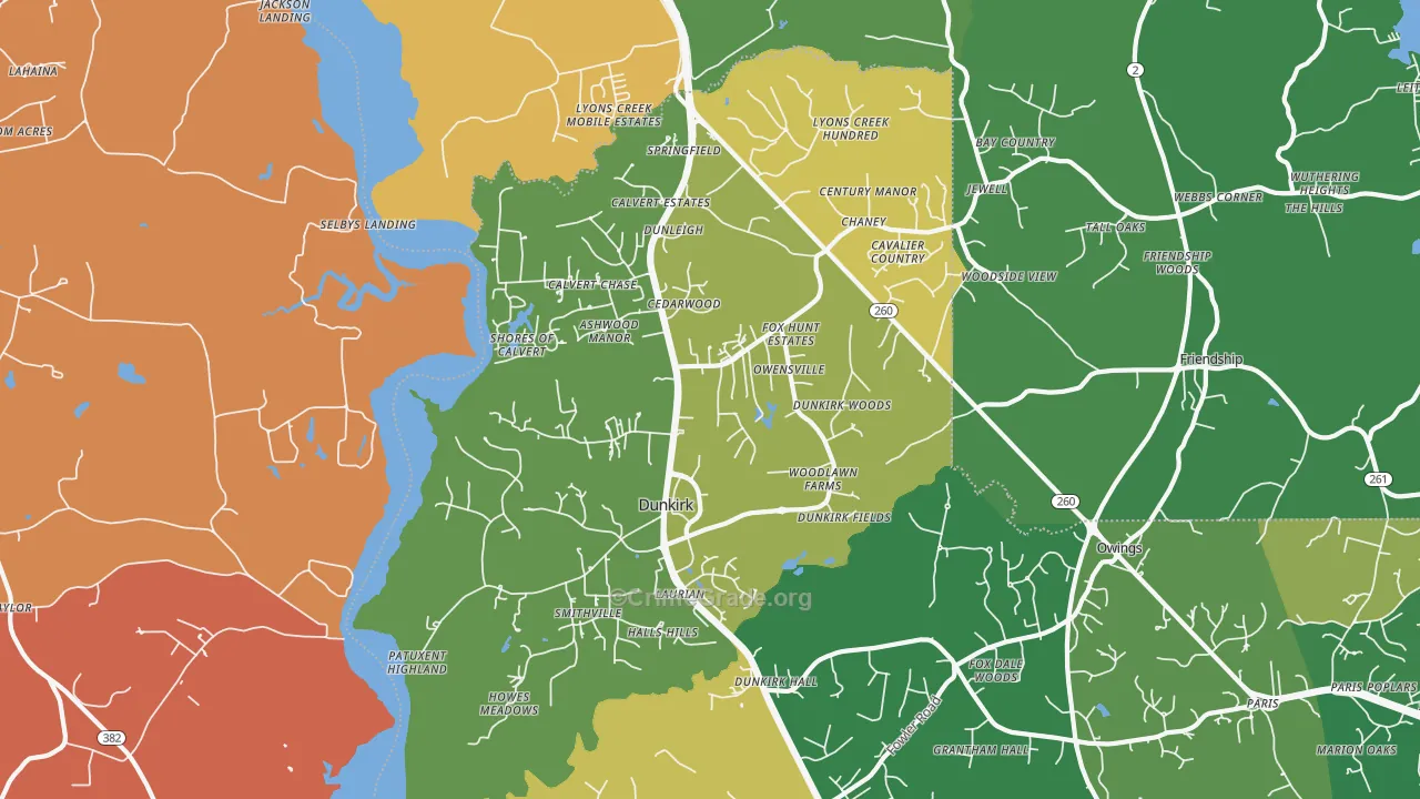 Dunkirk, MD Map of Murder Rates